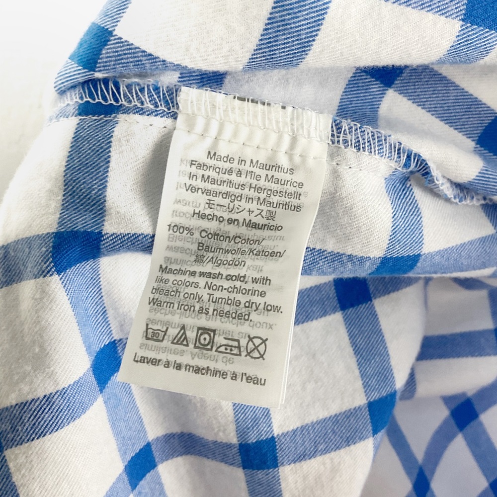 NWT J Crew Women’s Blue and White Flannel Shirt - Picture 4 of 5